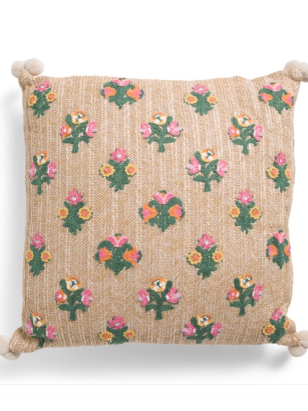 Palm Studio Indian Raffia block print Style Floral Block Throw Pillow! 20” x 20”